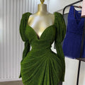 European and american cross-border women's fashion:  summer new arrivals - sexy and elegant v-neck lantern sleeve evening gown bodycon dress