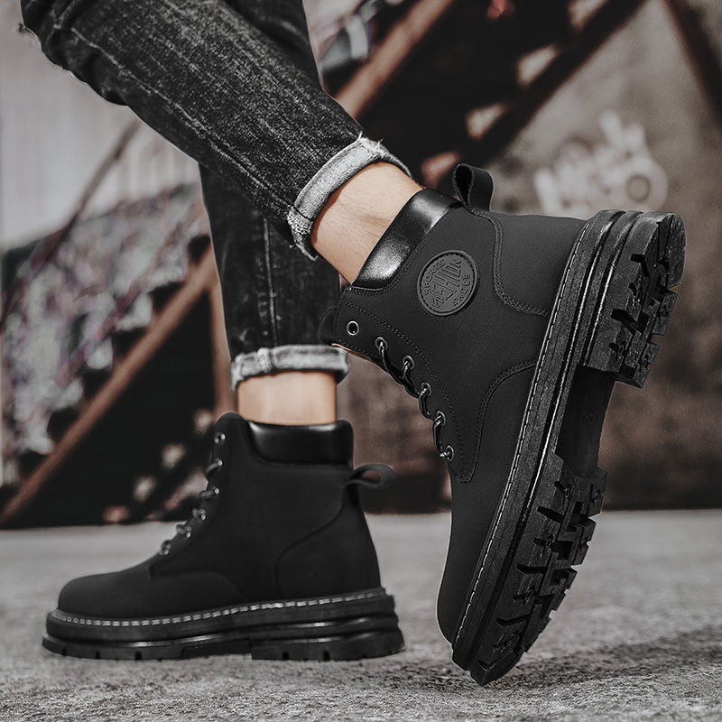 Men's martin boots - spring edition: durable, waterproof, and slip-resistant work boots for construction, construction sites, and outdoor activities. ideal for spring
