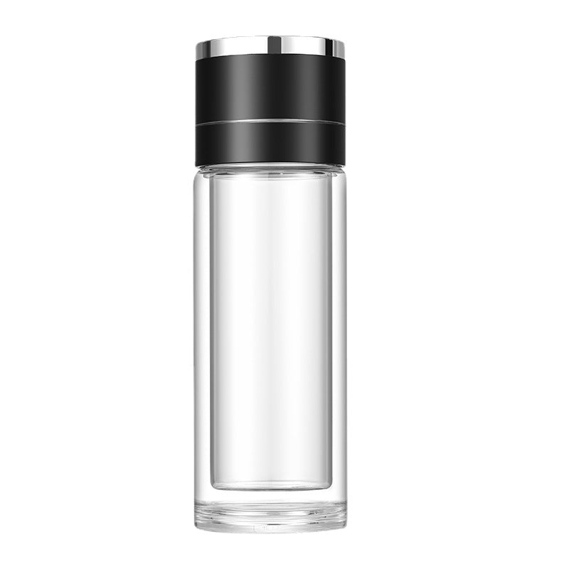 Car-mounted quick-open cup, one-click lid opening, insulated glass water cup, tea and water separation, tea cup, personalized water cup, gift cup