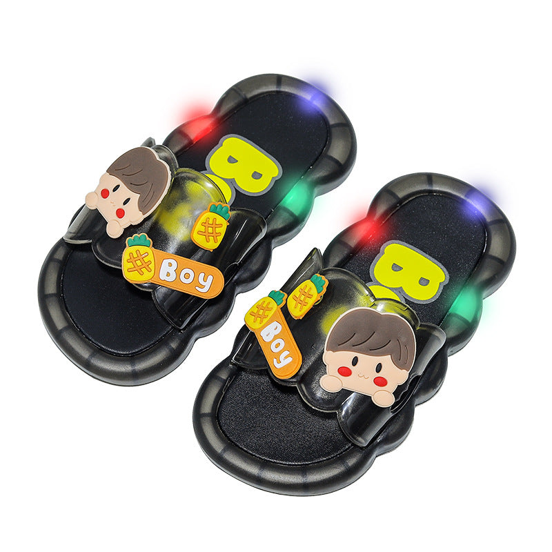 2023 new kids' slippers: summer light-up, trendy cartoon design for toddlers and children - cute indoor/outdoor home slides
