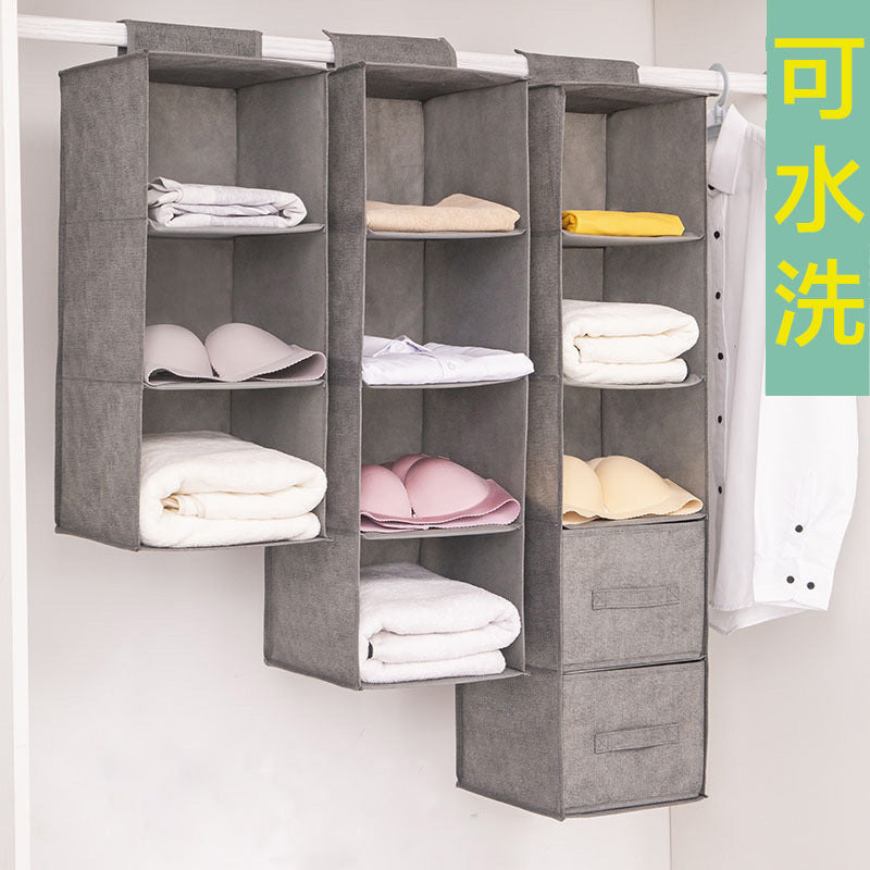 Washable wardrobe layered hanging storage hanging bag folding three-dimensional household wardrobe multi-functional storage artifact