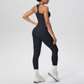 New arrival cross-border brushed back tight i-shaped back flap pocket pants yoga suit sports running fitness two-piece set