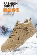 Spring men's shoes 2025 new fleece-lined warm thickened cotton shoes men's sports anti-slip work boots martin boots safety trendy shoes