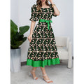 code new arrival  women's original square collar small daisy printingdress