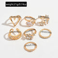 Wholesale floral heart women's ring set - european and american creative versatile hollow ring alloy ins sweet jewelry