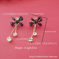 new arrival korean black bow earrings trendyeasiest for matchpopularaccessible luxurysense of design ear hooks earrings