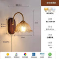 Nordic glass american brass lamp cup old corridor study wooden b&b japanese style retro bedroom bedside wall lamp