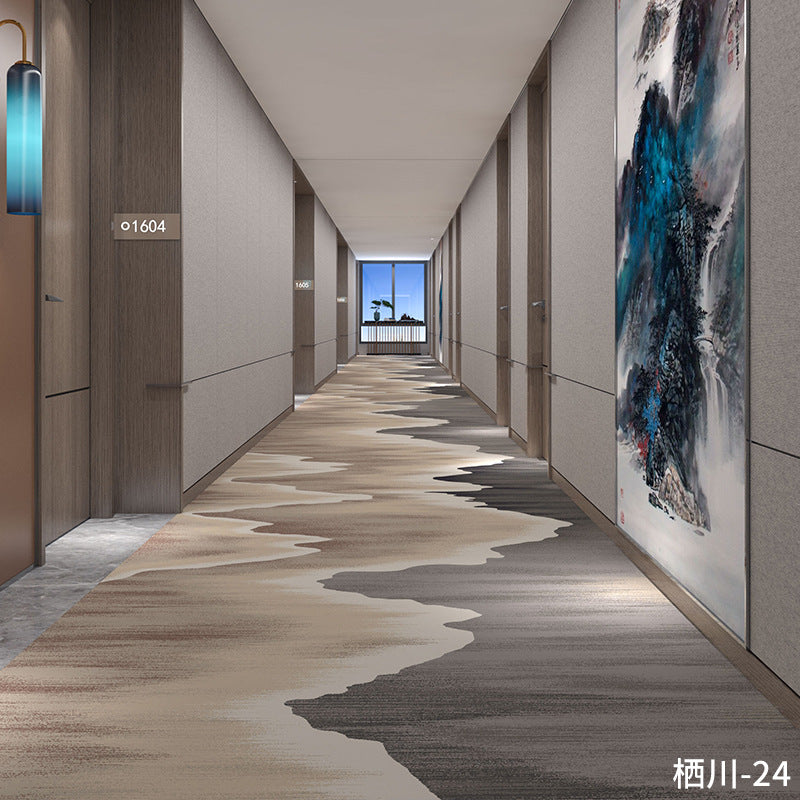Custom hotel corridor aisle carpet, thickened 800g, fire-retardant, full coverage, for office buildings, offices, living rooms, bedrooms, and commercial use
