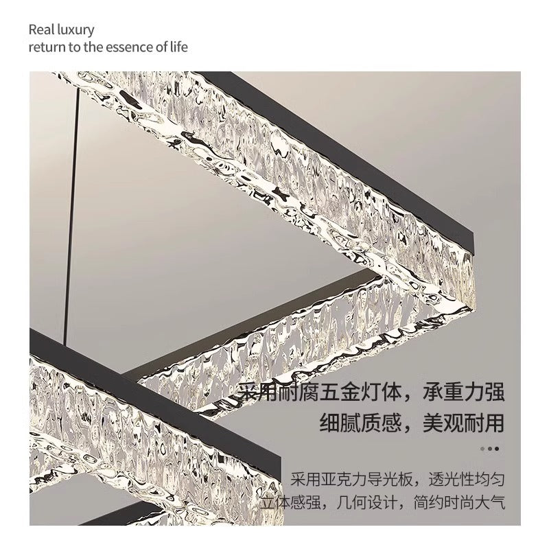 Living room light square chandelier modern simplicity 2025 new atmospheric intelligent LED light whole house lighting package