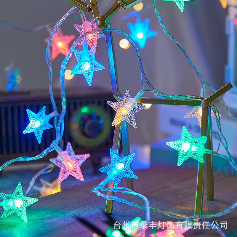 LED star light string small colorful lights outdoor camping lights tent canopy atmosphere decorative lights battery solar flashing lights