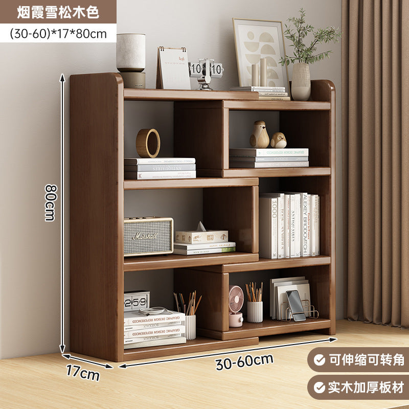 Solid wood bookshelf Desktop shelf Children's desk Storage rack Household desk Small bookcase Office storage cabinet