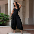 C7717 cross-border   fashion women's elegant sexy bandeau slim-fit fashion jumpsuit