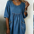 fashion  new arrivalcasual round neck elegant summerfashiontrendy short sleeve dress