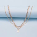 Multi-layer necklace wholesale fashion cross-border e-commerce jewelry women's alloy star diamond pendant rhinestone claw chain clavicle chain