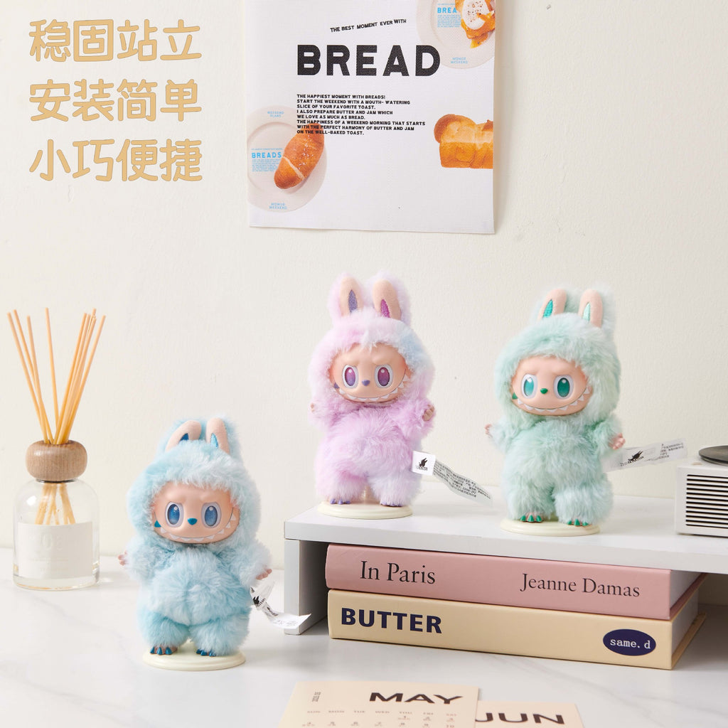 Labubu Display Box Acrylic POP MART Vinyl Cloth Plush Doll Blind Box Display Stand Storage