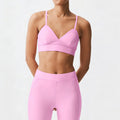 new arrival yoga clothes high waist hip lift tummy control slimming look sling beautiful back running sports intimates bra suit for women