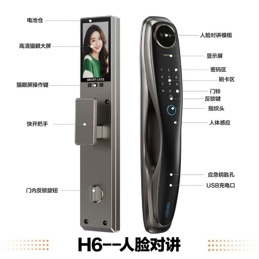 Tuya graffiti lock factory wholesale fingerprint lock face recognition smart door lock digital lock password lock security door