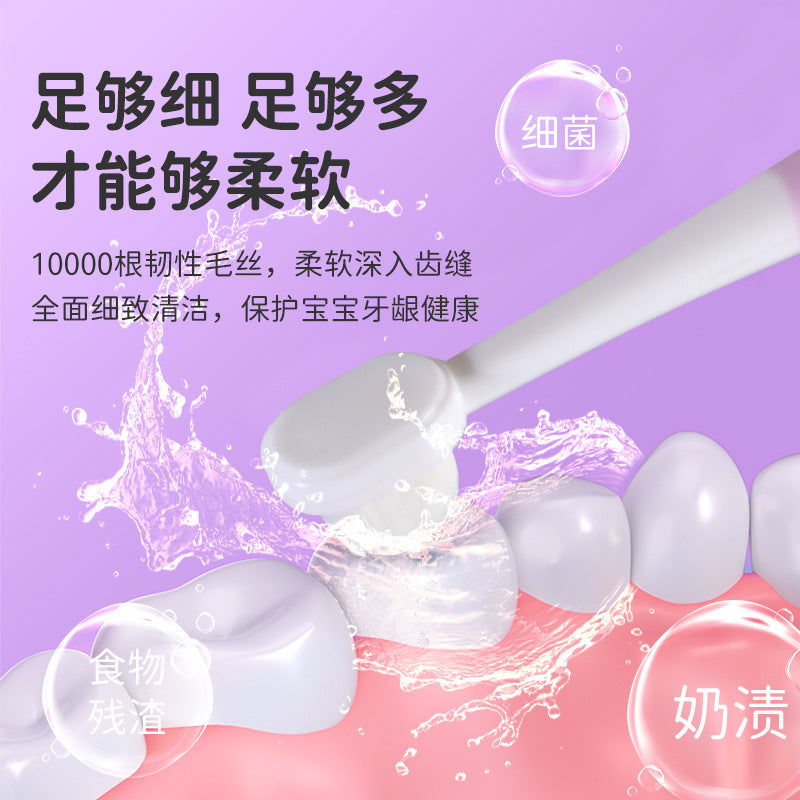 Children's 10,000-hair toothbrush, cartoon rabbit soft-hair toothbrush 1-12 years old baby soft-hair oral cleaning toothbrush box