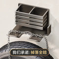 Gun gray toothbrush storage rack hair dryer all-in-one hair dryer punch-free bathroom wall-mounted bracket bathroom