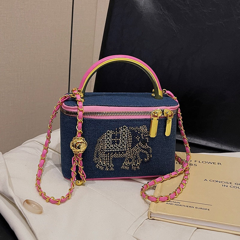Spring and summer high-end fashion shoulder small square bag women's 2025 new niche design messenger bag fashion box bag