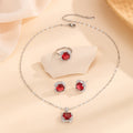 [titanium steel] necklace women's new arrivalniche style square pendant earrings ring accessible luxury classy sense collarbone chain jewelry wholesale