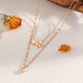 European and american cross-border fashion niche letter heart necklace, stylish and versatile metal diamond-studded layered choker for women
