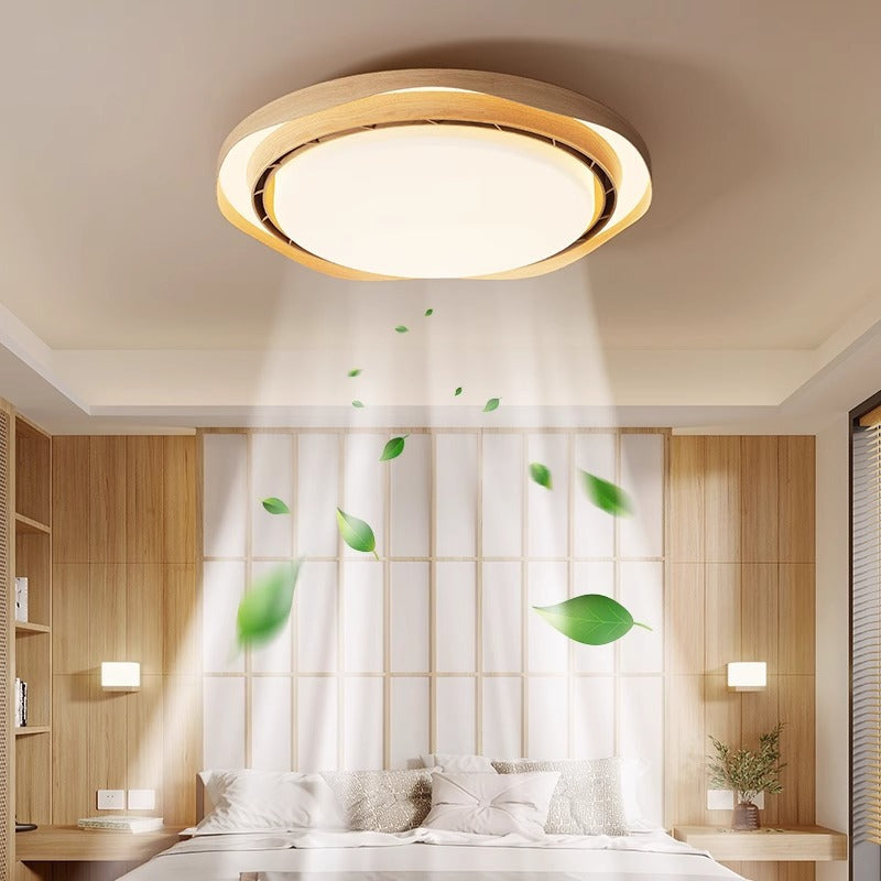 2025 New Modern Simple Living Room Fan Ceiling Light Dining Room Bedroom Zhongshan Lighting Bladeless Invisible Fan Light