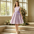 European and american style teen girls' formal dress - embroidered gold thread sleeveless vest dress - a-line silhouette - slim fit - sizes 13y-16y - in stock