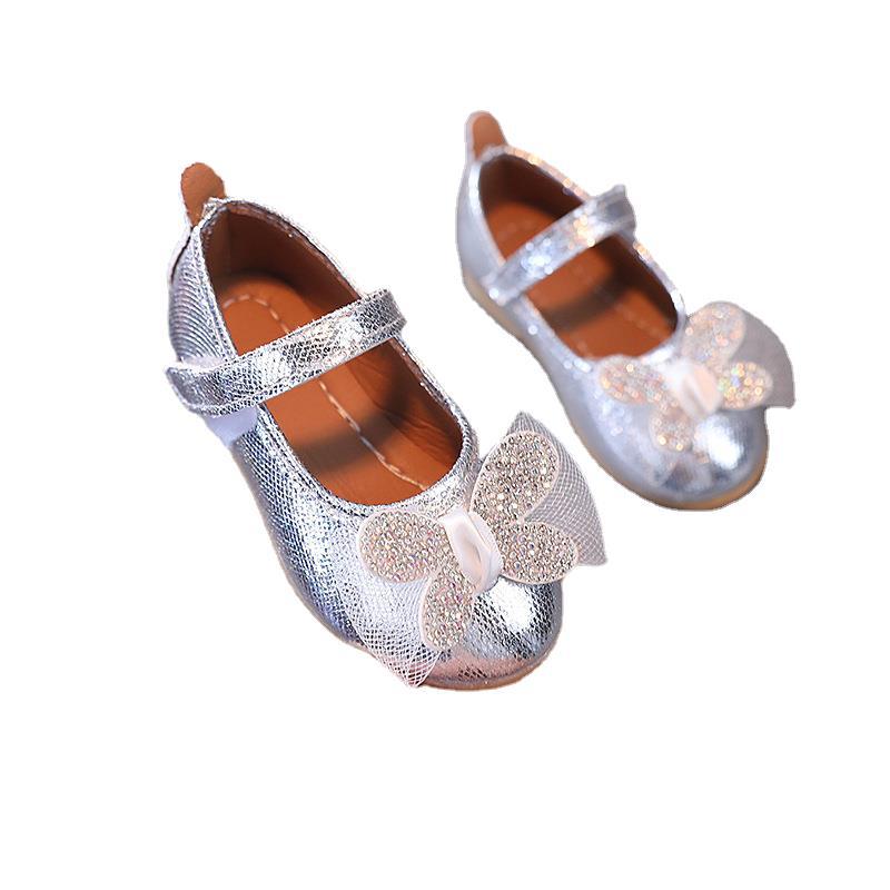 Girls' princess shoes, baby girl bow leather shoes, new summer soft sole children's shoes, toddler single shoes for summer