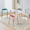Dining chair - minimalist modern stackable backrest chair for home, nordic iron art armchair, cafe & bubble tea shop chair