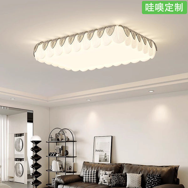 [Wow] Cream Wind Creative Leaf Ceiling Light Simple Modern Bedroom Warm Room Dining Room Study Lighting
