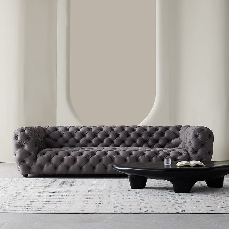 Italian minimalist living room baxter fabric button sofa villa large flat hotel frosted technical cloth sofa custom