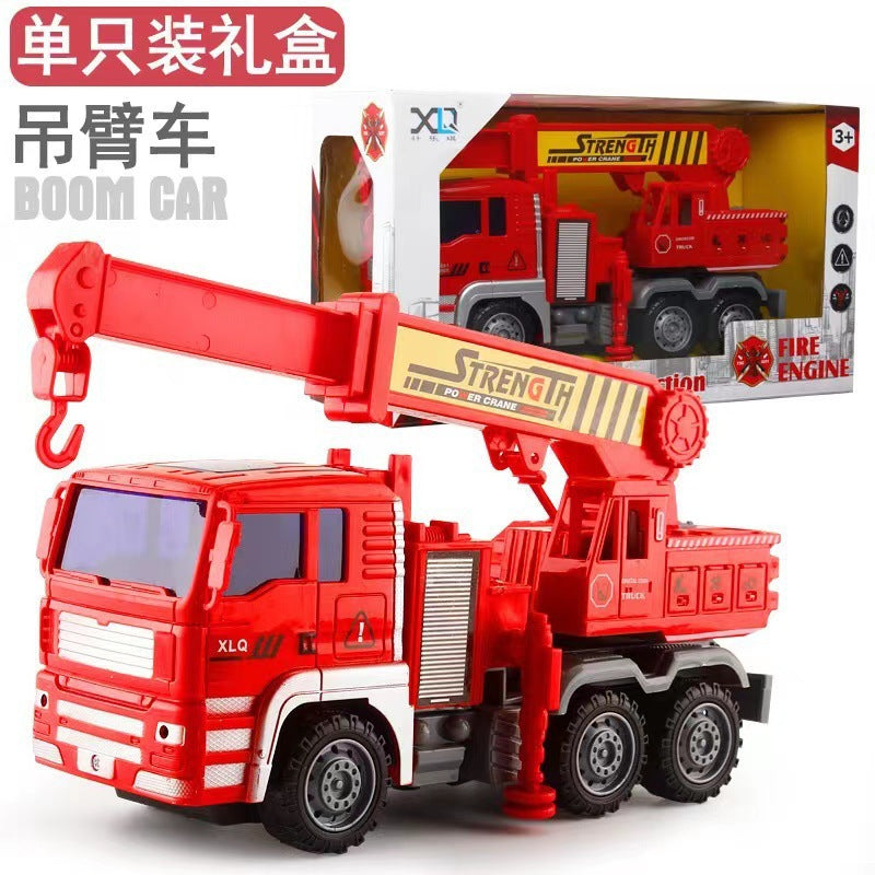 Large boy single gift box inertia engineering tipping bucket fire fighting various toy car stall wholesale