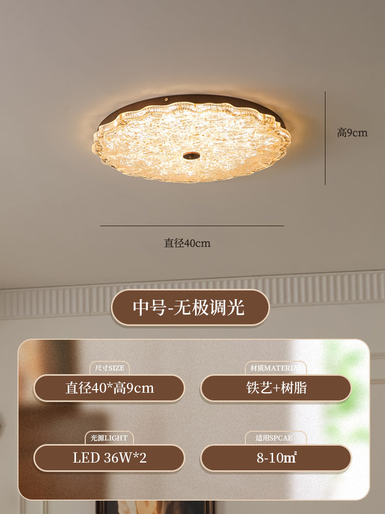 Medieval bedroom ceiling light, American retro living room main light gold foil designer Nanyang style master bedroom study lighting