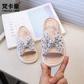 Vancahao niche design girls' bowknot princess sandals -  summer new arrivals - kids' slip-on beach sandals