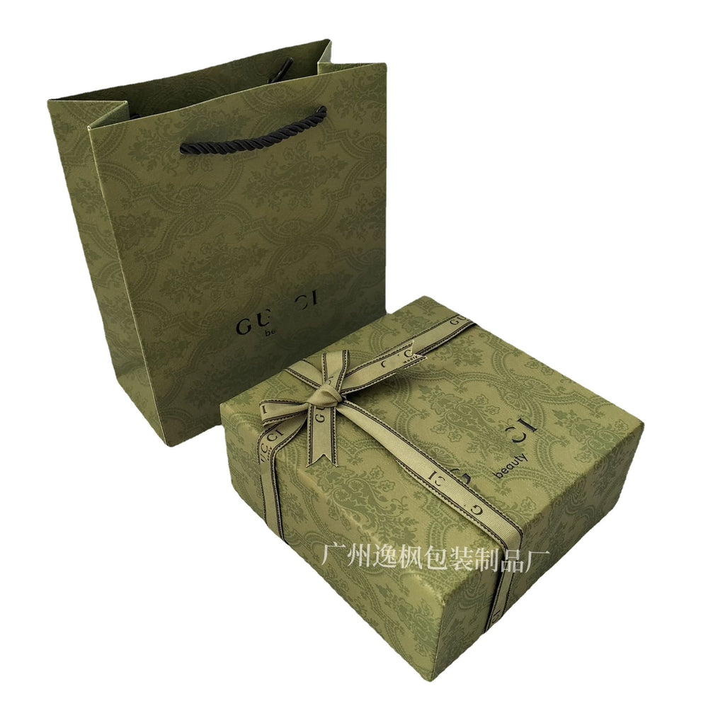 New Gujia Avocado Green Pattern Perfume Gift Box Gift Bag Lipstick Box Belt Gift Box Perfume Paper Bag Gift Box