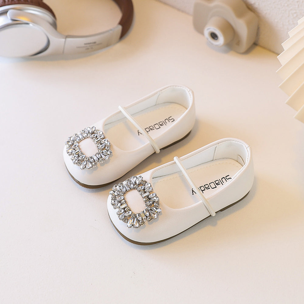 Ready-to-ship korean style girls' versatile bow princess shoes, kids' thin-soled mary janes, versatile student shoes, soft-soled flats