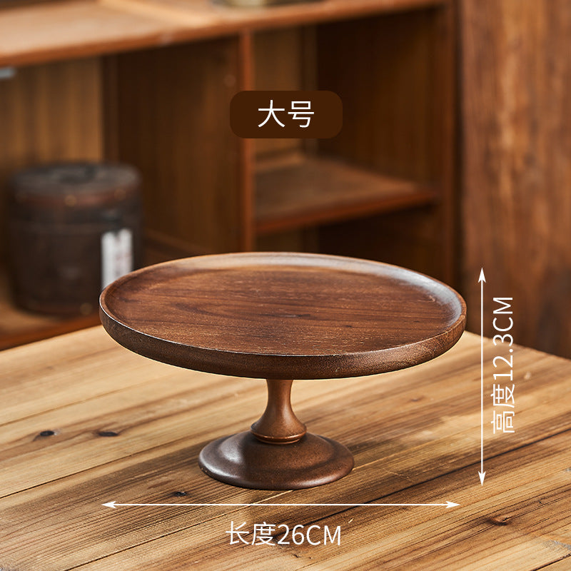 Vintage-style wooden cake stand with glass dome lid - perfect for cakes, bread, desserts, fruits, and tea pastries (2026 collection)