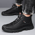 【genuine leather】men's winter cotton shoes - warm wool lined, extra thick, casual high-top, non-slip