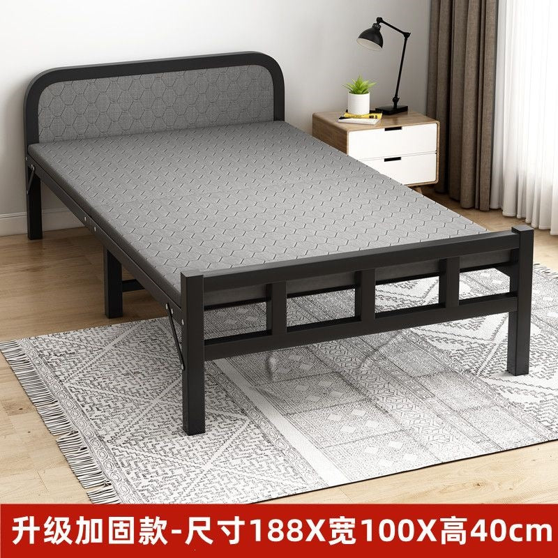 Folding bed single bedfor home rental hard bed adult dormitory simple bed portable iron bed companion bed extra bed
