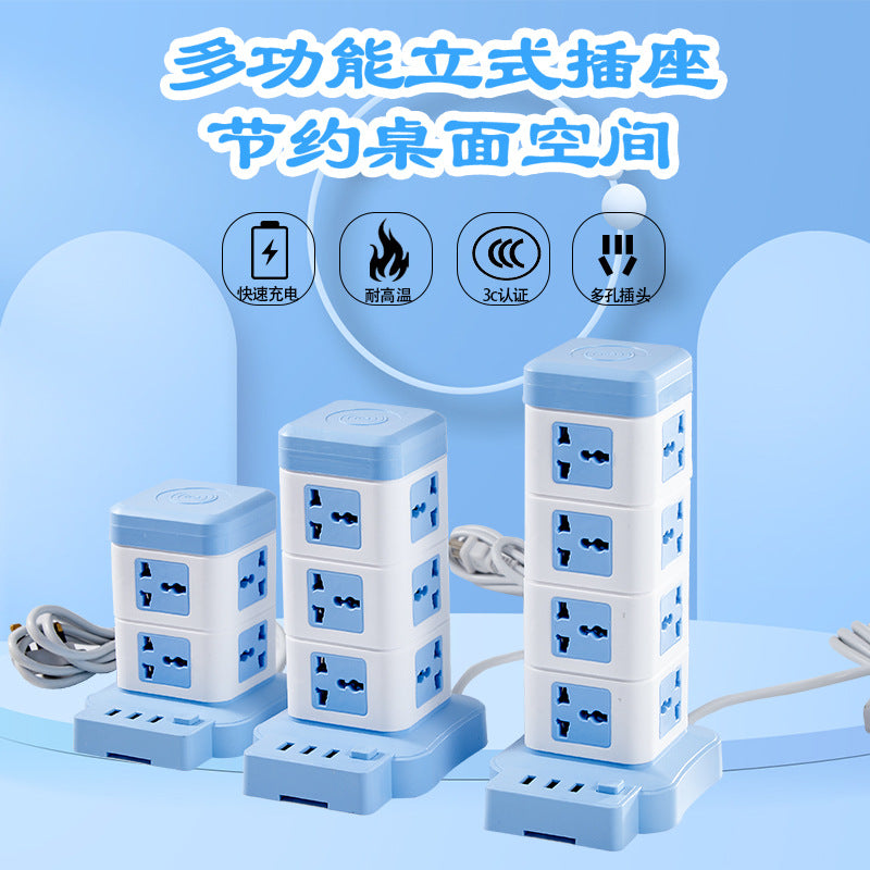 Universal power strip british style power strip tower european standard power strip hong kong style socket vertical macau 2-pin american standard usb power strip