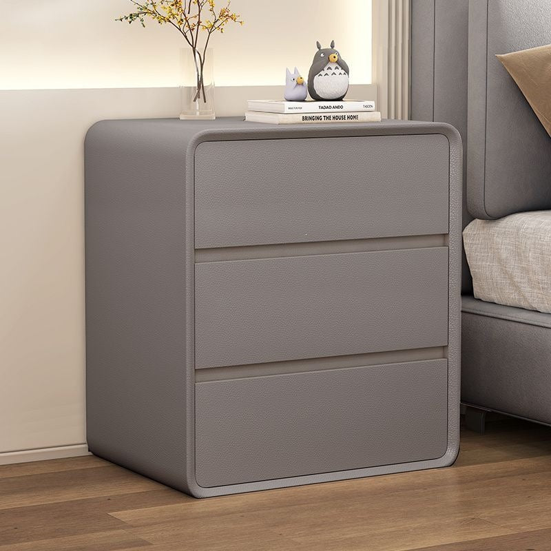 Minimalist modern bedside table, cream style,  new arrival, ultra-slim, three-tier, light luxury bedroom storage nightstand for home use