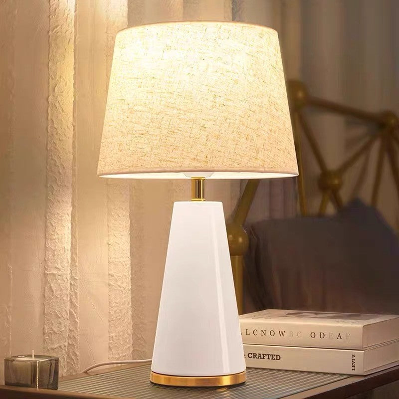 Cross-border high-end fabric bedside table lamp touch dimming night light bedroom atmosphere learning eye protection lighting table lamp