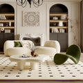 Three-seater sofa + tongue chair + cloud coffee table, includes throw pillows