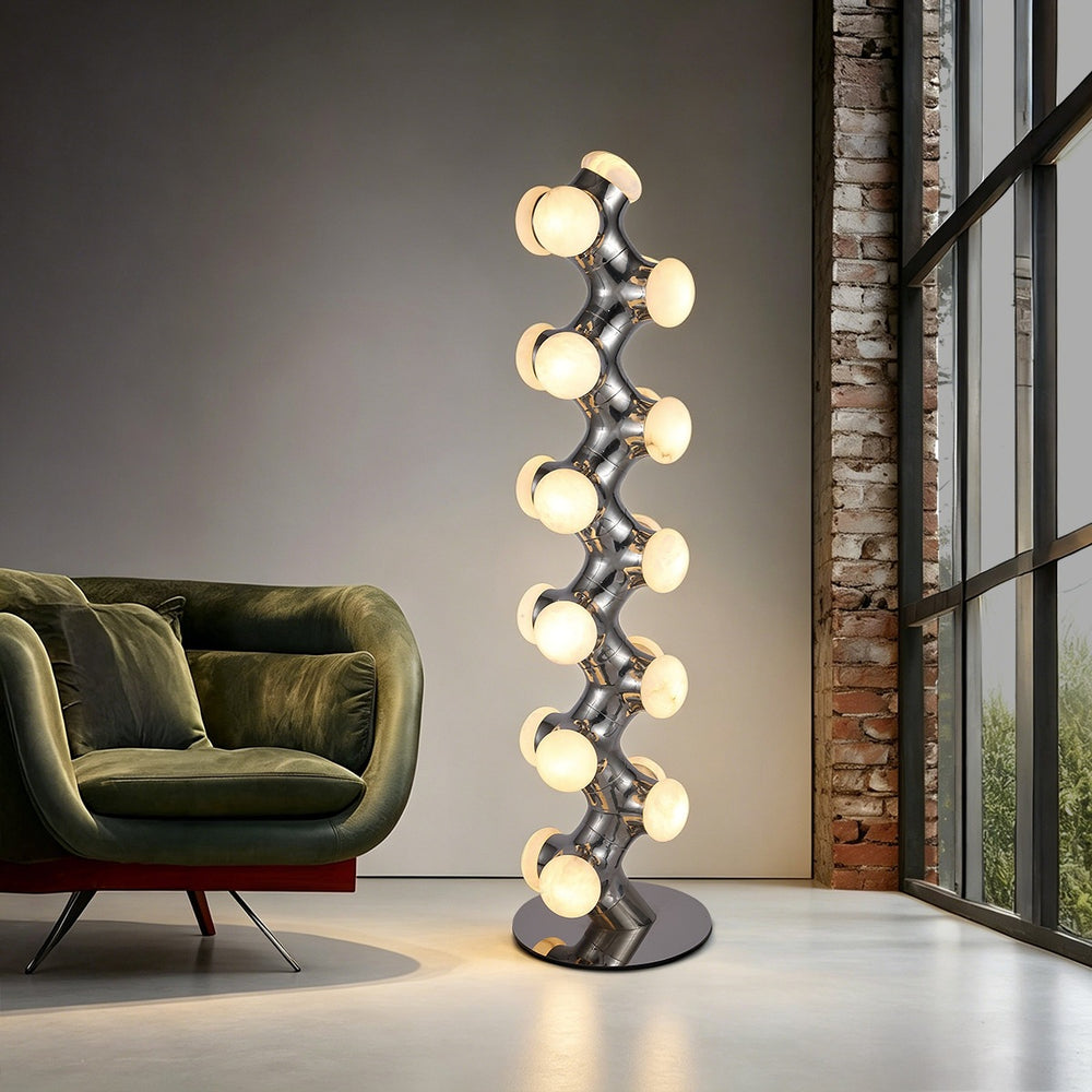 Spanish imported marble designer floor lamp - perfect for living rooms, studies, high-end luxury hotels, and villa lobbies