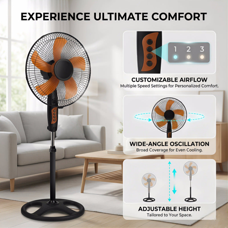 Source factory new arrival floor fan wholesale energy-saving fan household electric fan shaking head silent fan export order