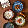 Retro creative kiln irregular ceramic plate stylish high-looking relief hotel restaurant dessert plate western food plate