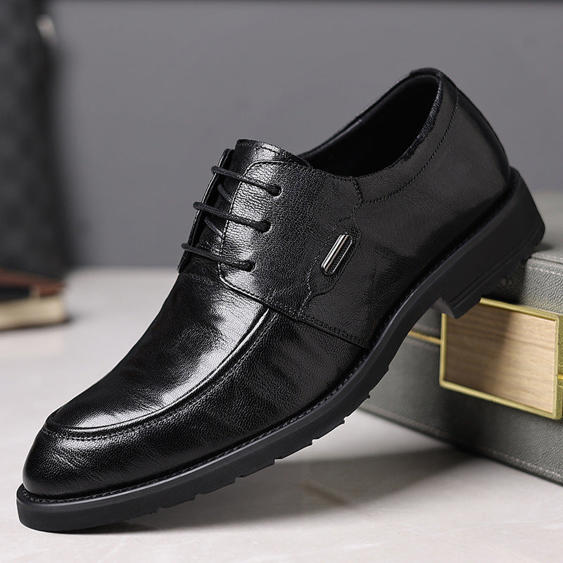 Leather shoes for men, business formal wear, k-style british style, live broadcast casual leather shoes, youth work, groom, wedding, trendy leather shoes
