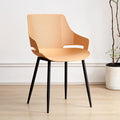 Nordic style iron and plastic backrest dining chair - suitable for dining room, outdoor, bedroom vanity, library, and casual seating
