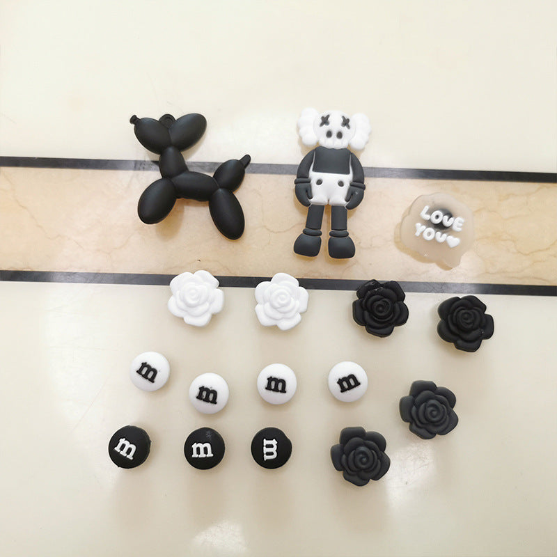 Diy accessories popular big eyes clogs flower ornaments shoe buckles cute cartoon detachable shoe buckles wholesale